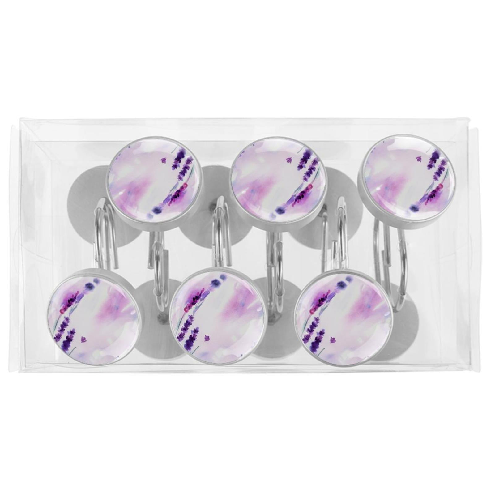 OWNNI Lavender Flower Plant Pattern 12-Pack Round Hooks, Stainless ...