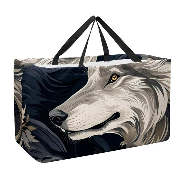 OWNNI Wolf Pattern Large Capacity Reusable Foldable Oxford Cloth ...