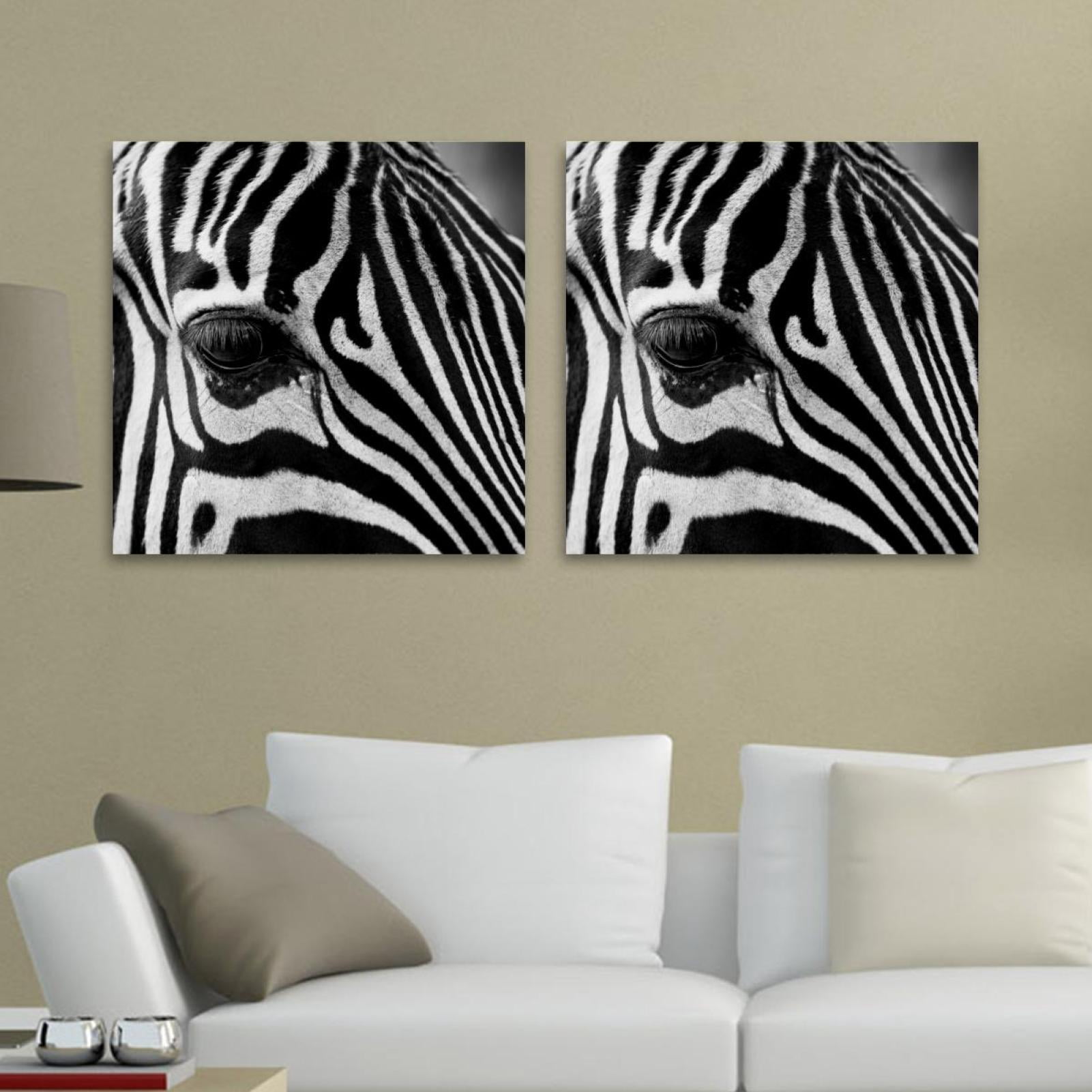 OWNSERIES Africa Animal Black White Pattern 2PC Canvas Wall Art