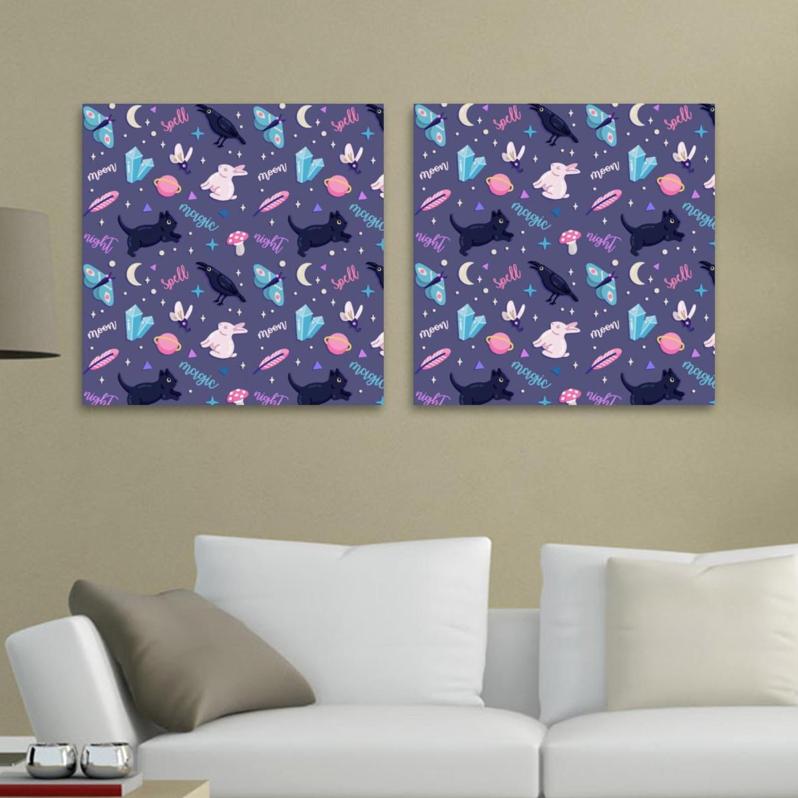 OWNSERIES Animals Purple Pattern 2PC Canvas Wall Art Paintings for ...