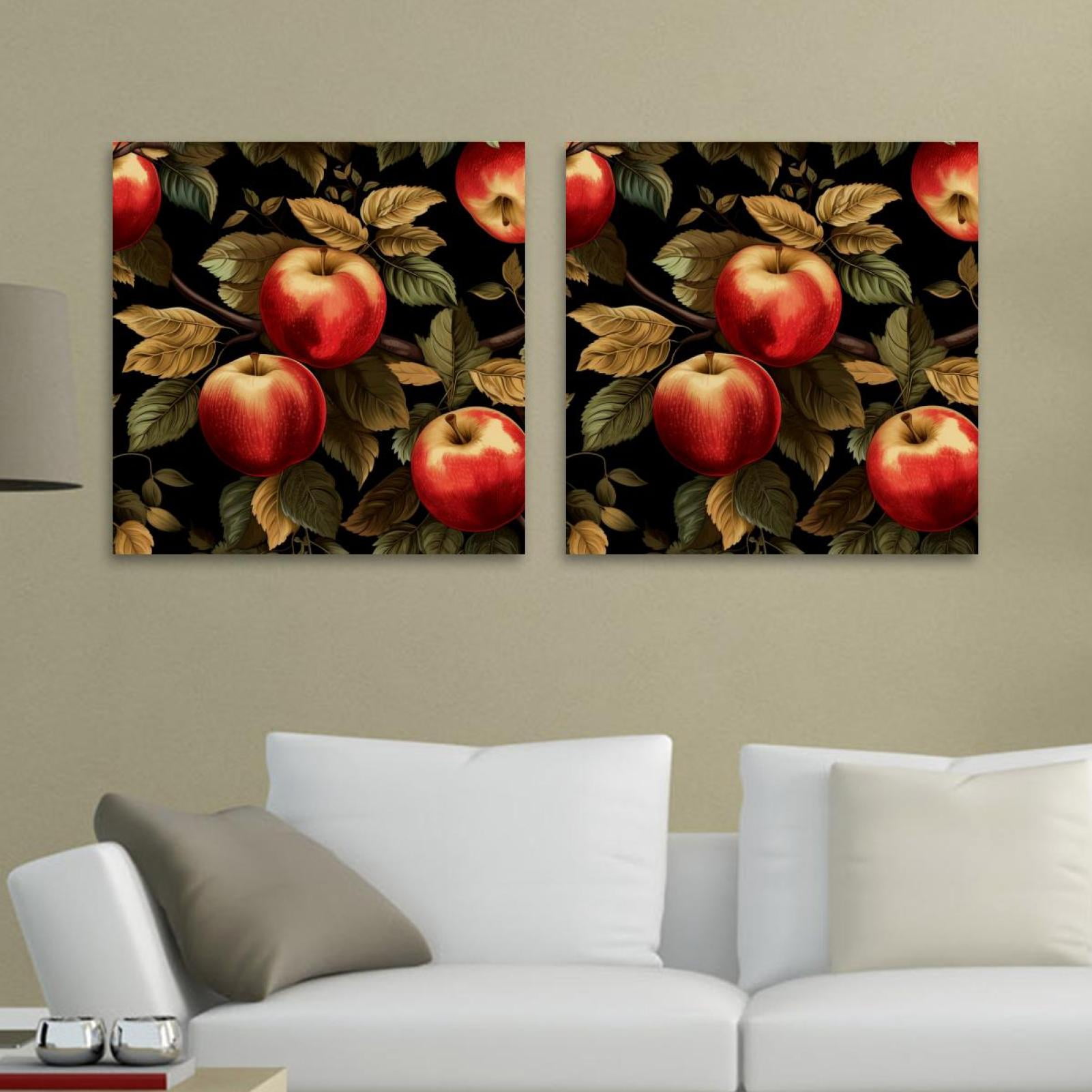 OWNSERIES Apple Pattern 2PC Canvas Wall Art Paintings for Living Room ...