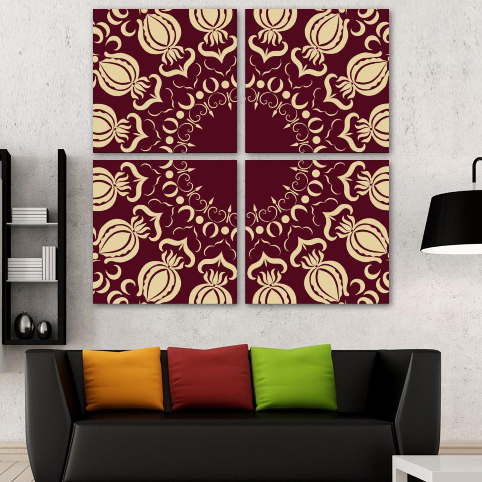 OWNSERIES Arabian Style Arabesque Pattern 4 Pattern 4PC Frameless ...