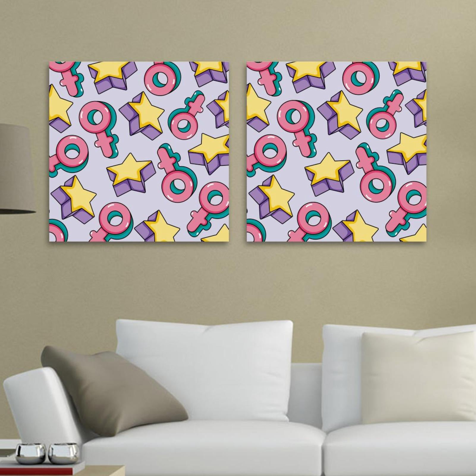 OWNSERIES Art Background Pattern 2PC Canvas Wall Art Paintings for ...