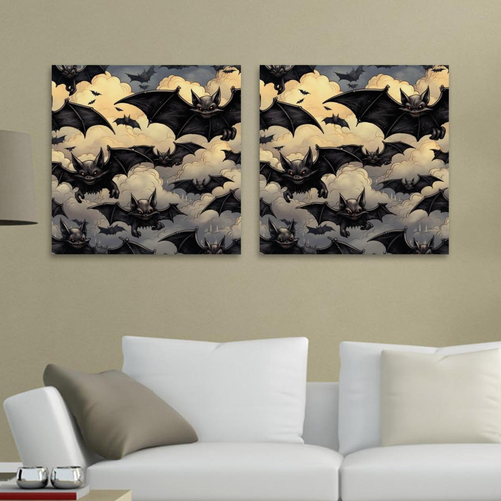 OWNSERIES Bat Pattern 2PC Canvas Wall Art Paintings for Living Room ...
