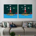 OWNSERIES Beach Lighthouse Pattern 2PC Canvas Wall Art Paintings for