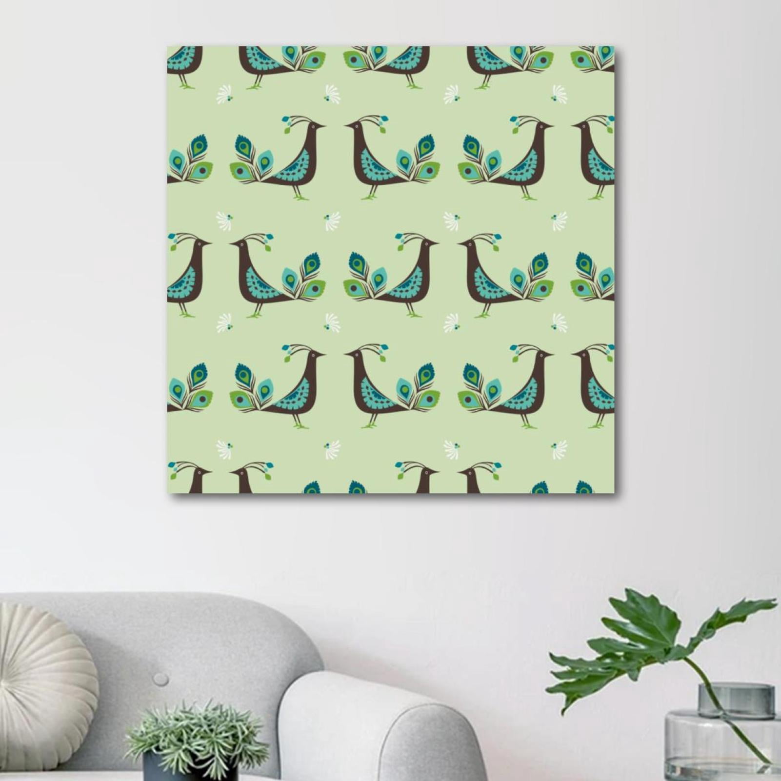 OWNSERIES Beautiful Peacock Pattern Canvas Wall Art Paintings for ...