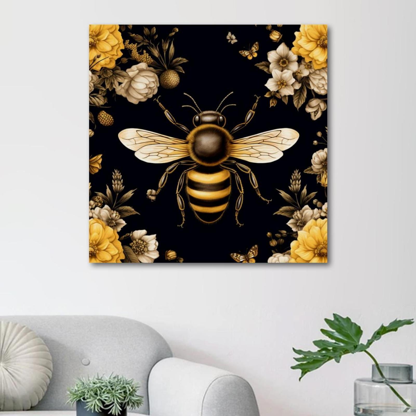 OWNSERIES Bees Pattern Canvas Wall Art Paintings for Living Room Canvas