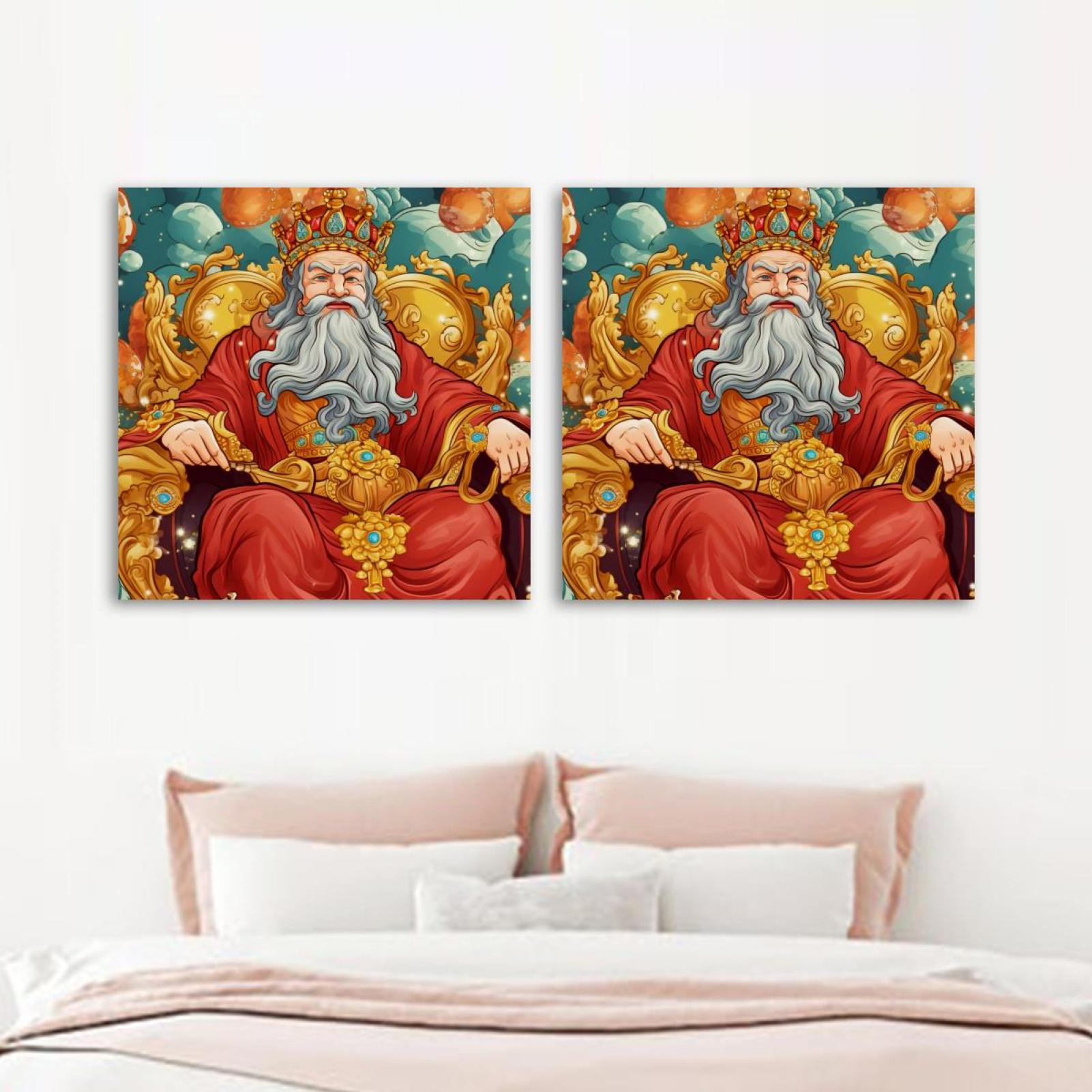OWNSERIES Cai Shen Ye Pattern Pattern 2PC Canvas Wall Art Paintings for