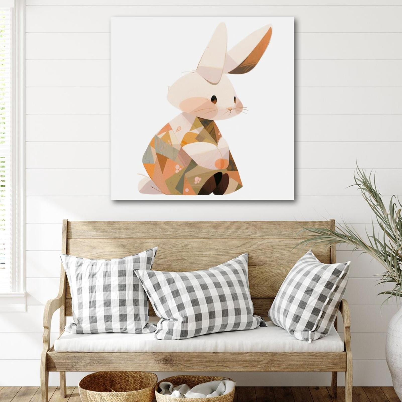 OWNSERIES Cartoon Bunny Pattern Canvas Wall Art Paintings for Living ...