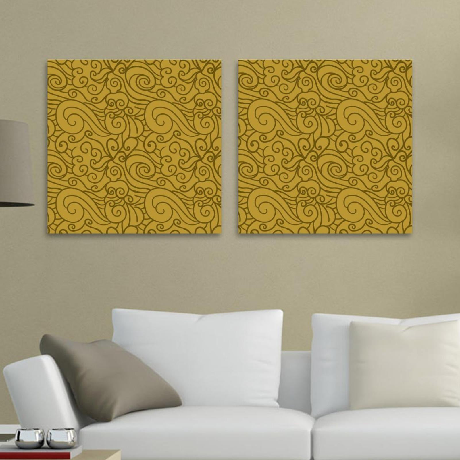 OWNSERIES Chinese Clouds Brown Pattern 2PC Canvas Wall Art Paintings ...