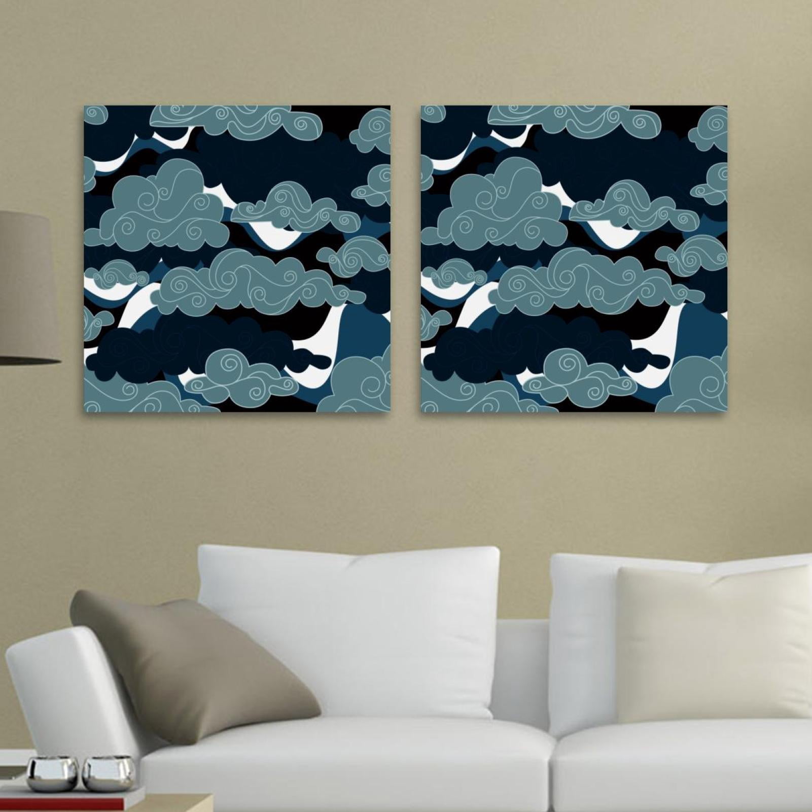 OWNSERIES Chinese Clouds Pattern 2PC Canvas Wall Art Paintings for ...