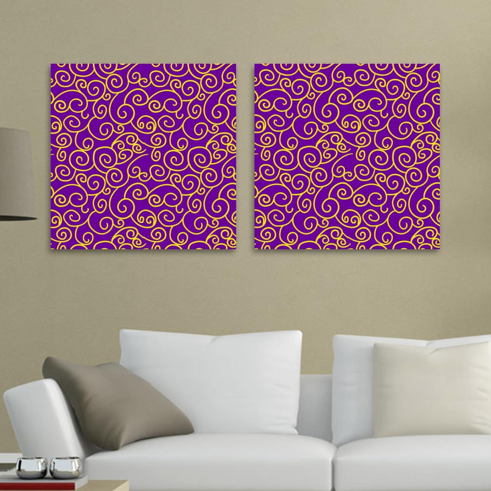 OWNSERIES Chinese Clouds Purple Pattern 2PC Canvas Wall Art Paintings ...