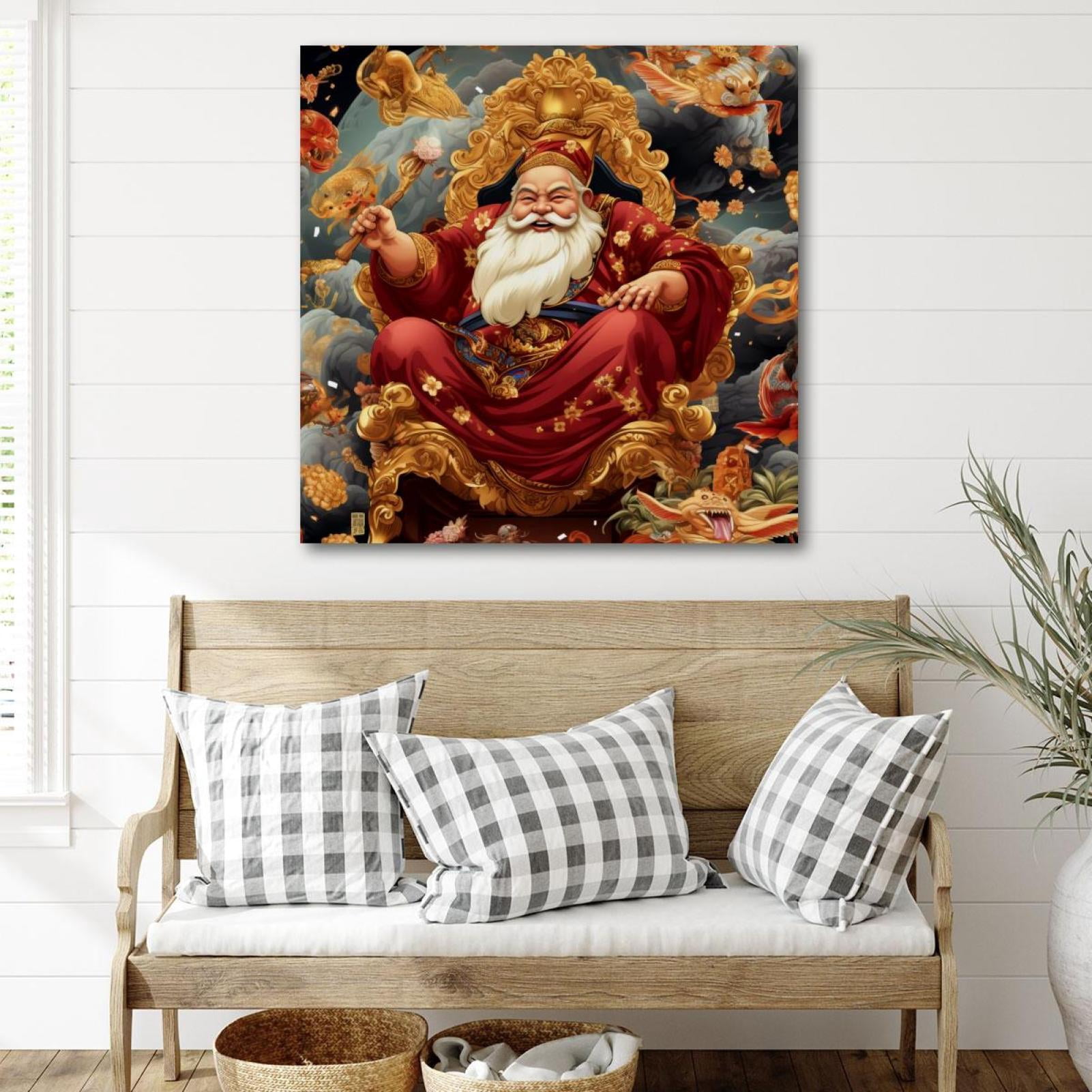 OWNSERIES Chinese God of Wealth Pattern Canvas Wall Art Paintings for ...