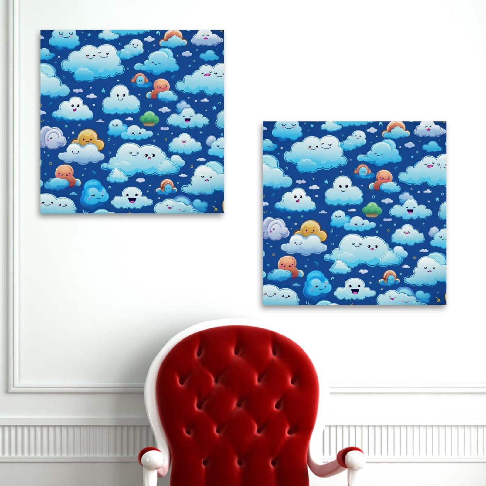 OWNSERIES Clouds Pattern 2PC Canvas Wall Art Paintings for Living Room ...