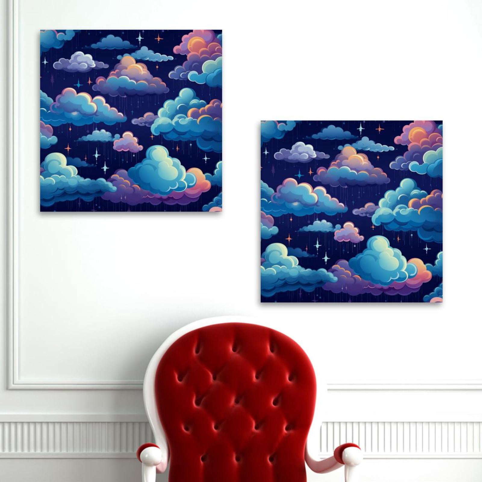 OWNSERIES Clouds Pattern 2PC Canvas Wall Art Paintings for Living Room ...