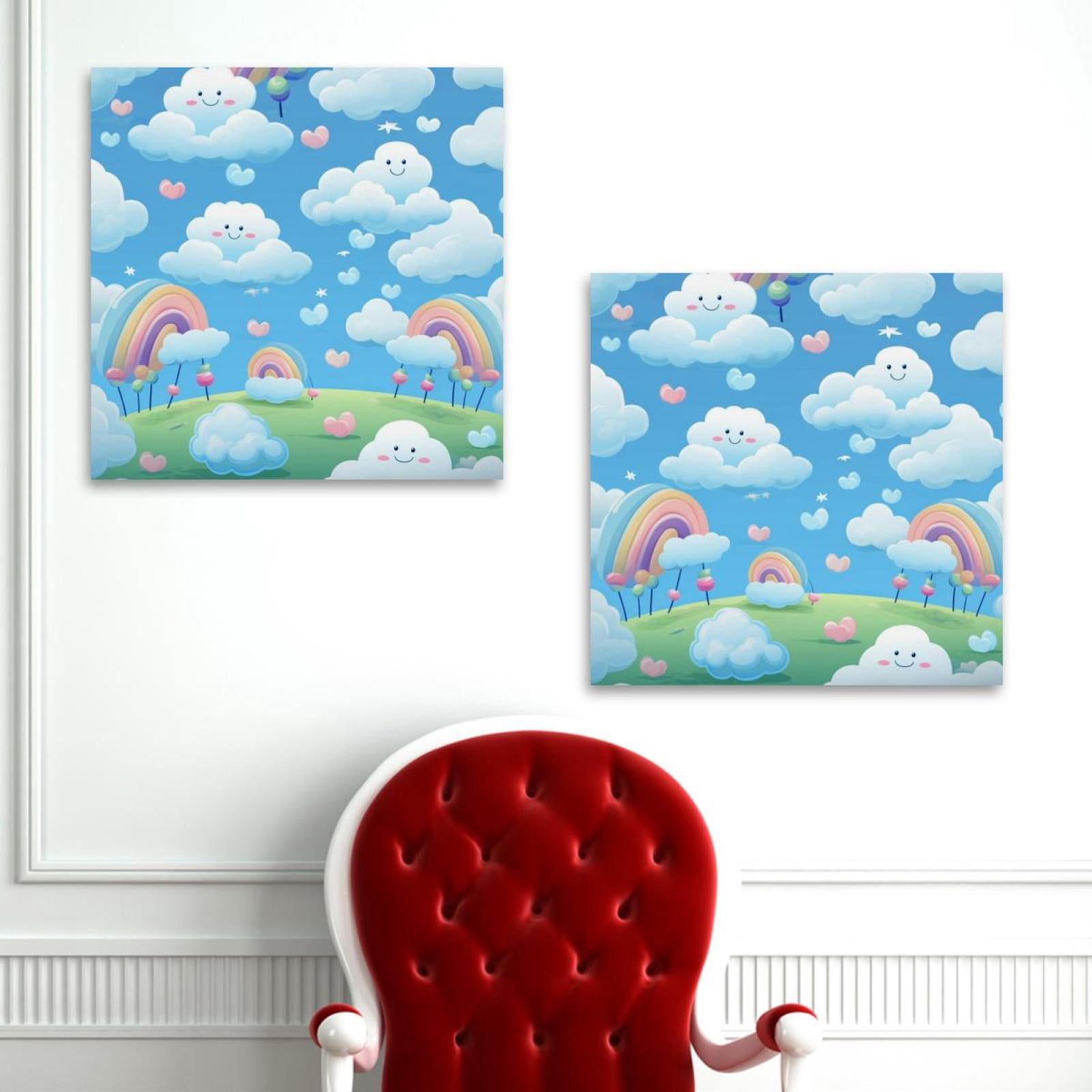 OWNSERIES Clouds Pattern 2PC Canvas Wall Art Paintings for Living Room ...