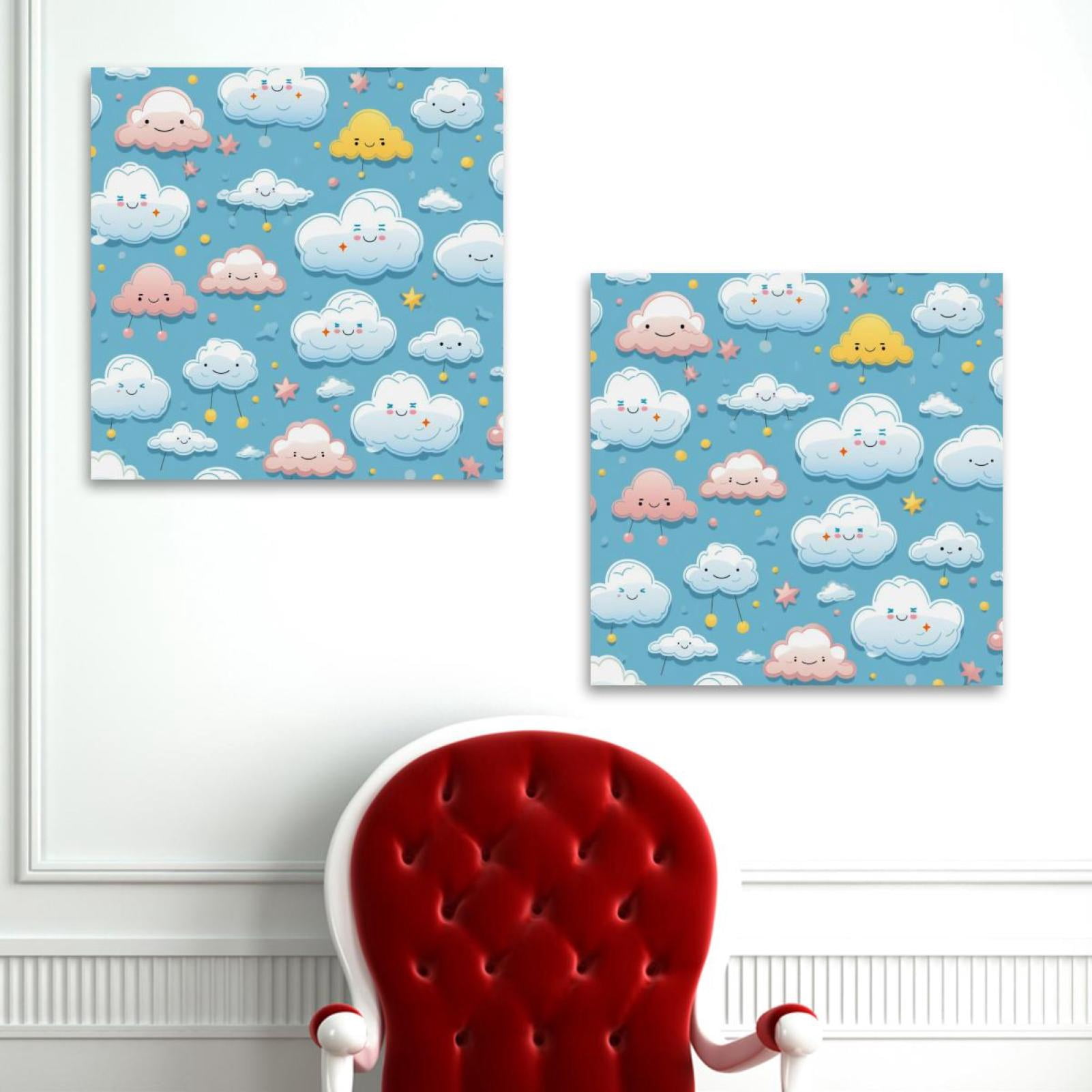 OWNSERIES Clouds Pattern 2PC Canvas Wall Art Paintings for Living Room ...