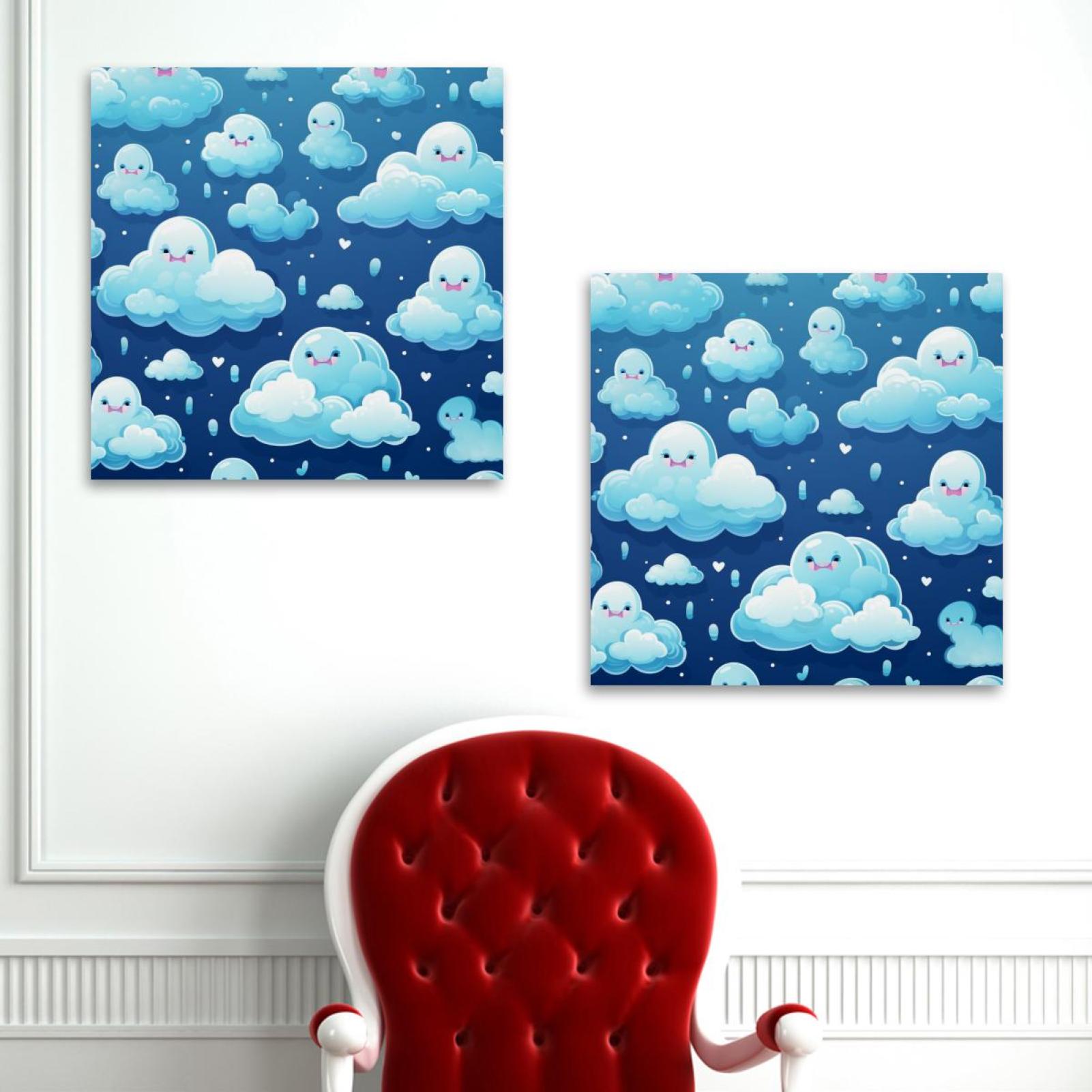 OWNSERIES Clouds Pattern 2PC Canvas Wall Art Paintings for Living Room ...