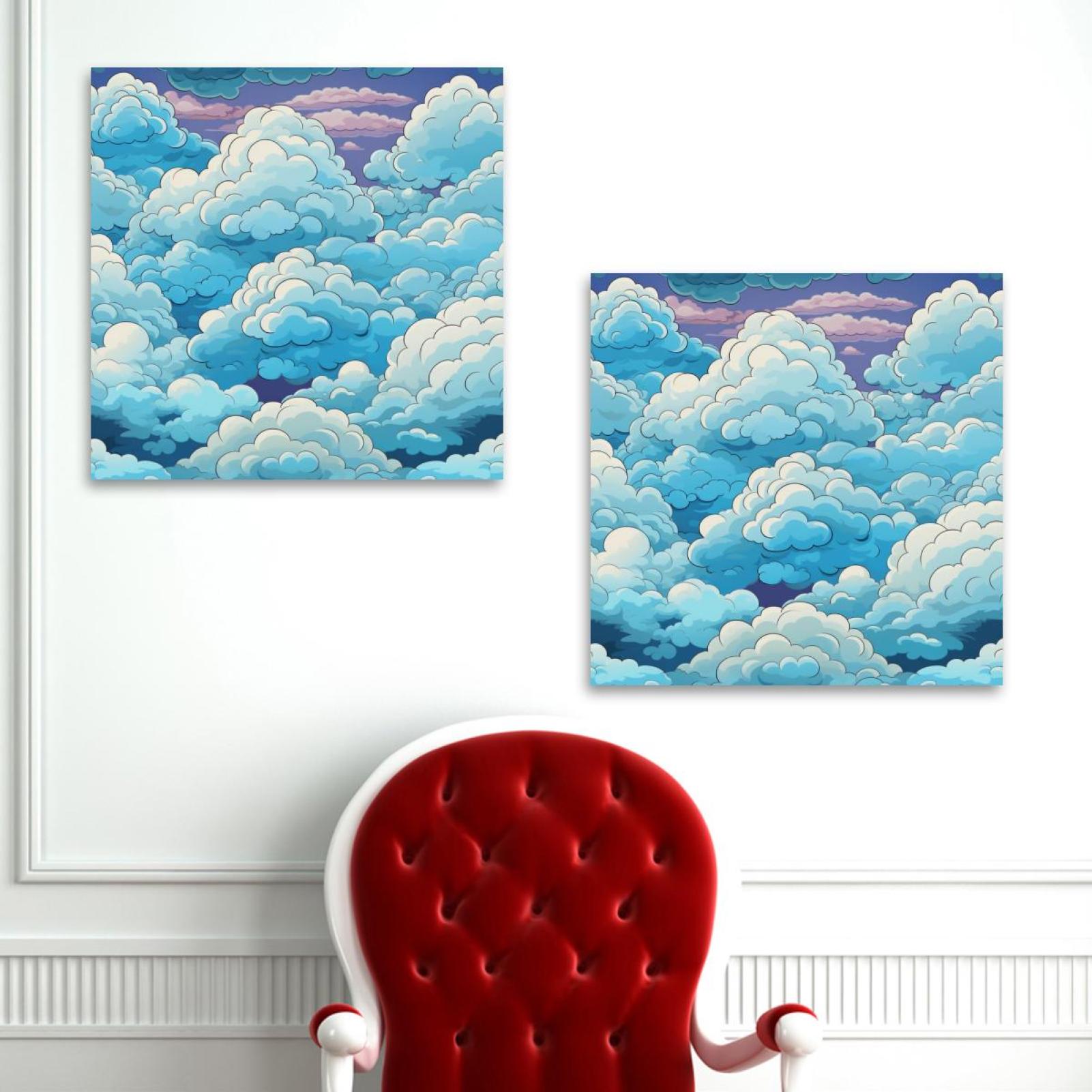 OWNSERIES Clouds Pattern 2PC Canvas Wall Art Paintings for Living Room ...