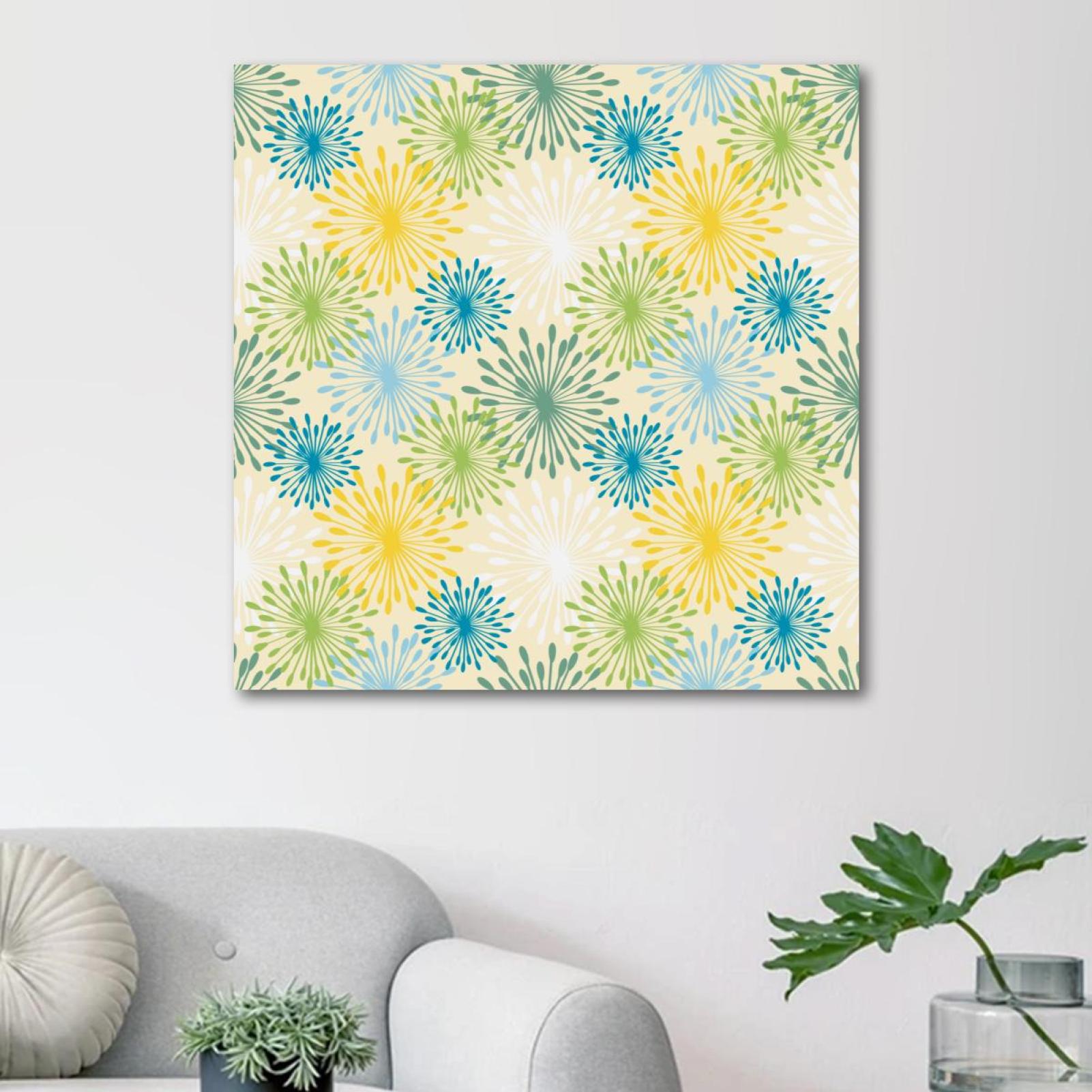 OWNSERIES Colorful Abstract Dandelion Pattern Canvas Wall Art Paintings
