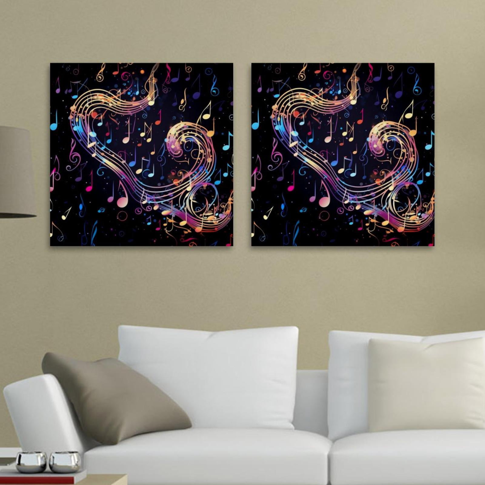 OWNSERIES Colorful Note Pattern 2PC Canvas Wall Art Paintings for ...