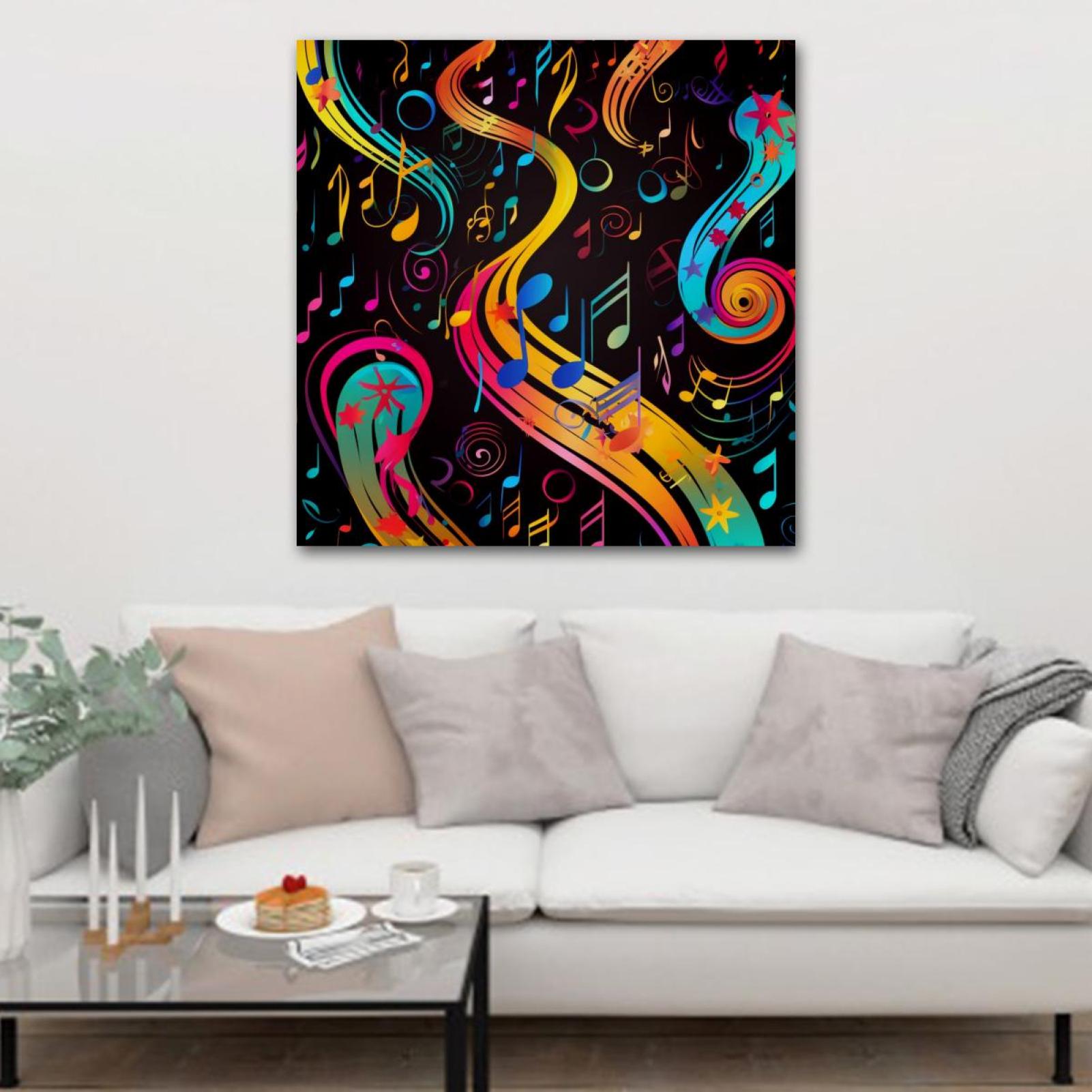 OWNSERIES Colorful Note Pattern Canvas Wall Art Paintings for Living