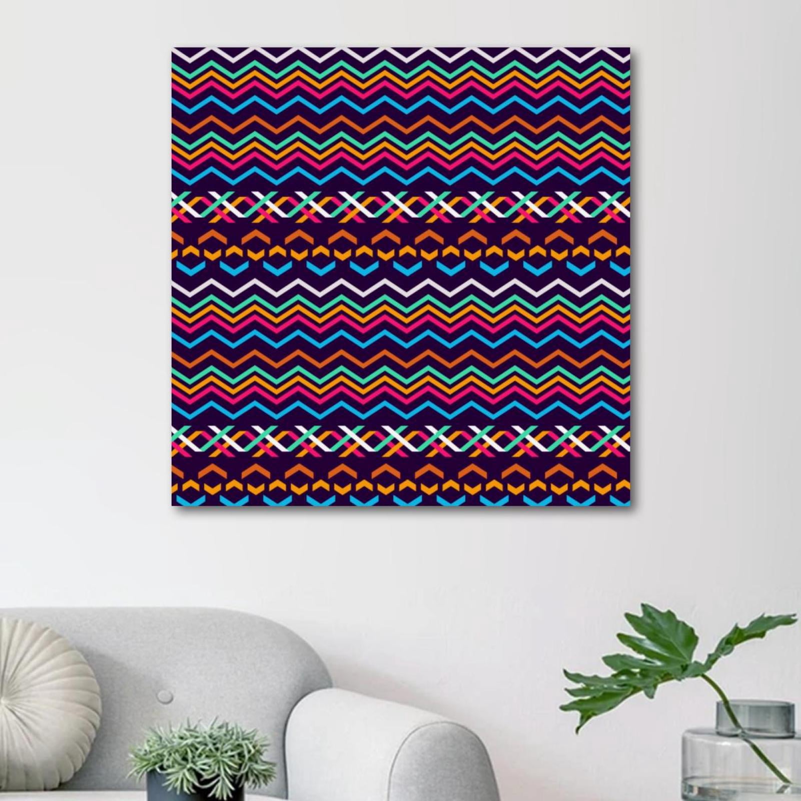 OWNSERIES Colorful Wave Pattern Canvas Wall Art Paintings for Living ...