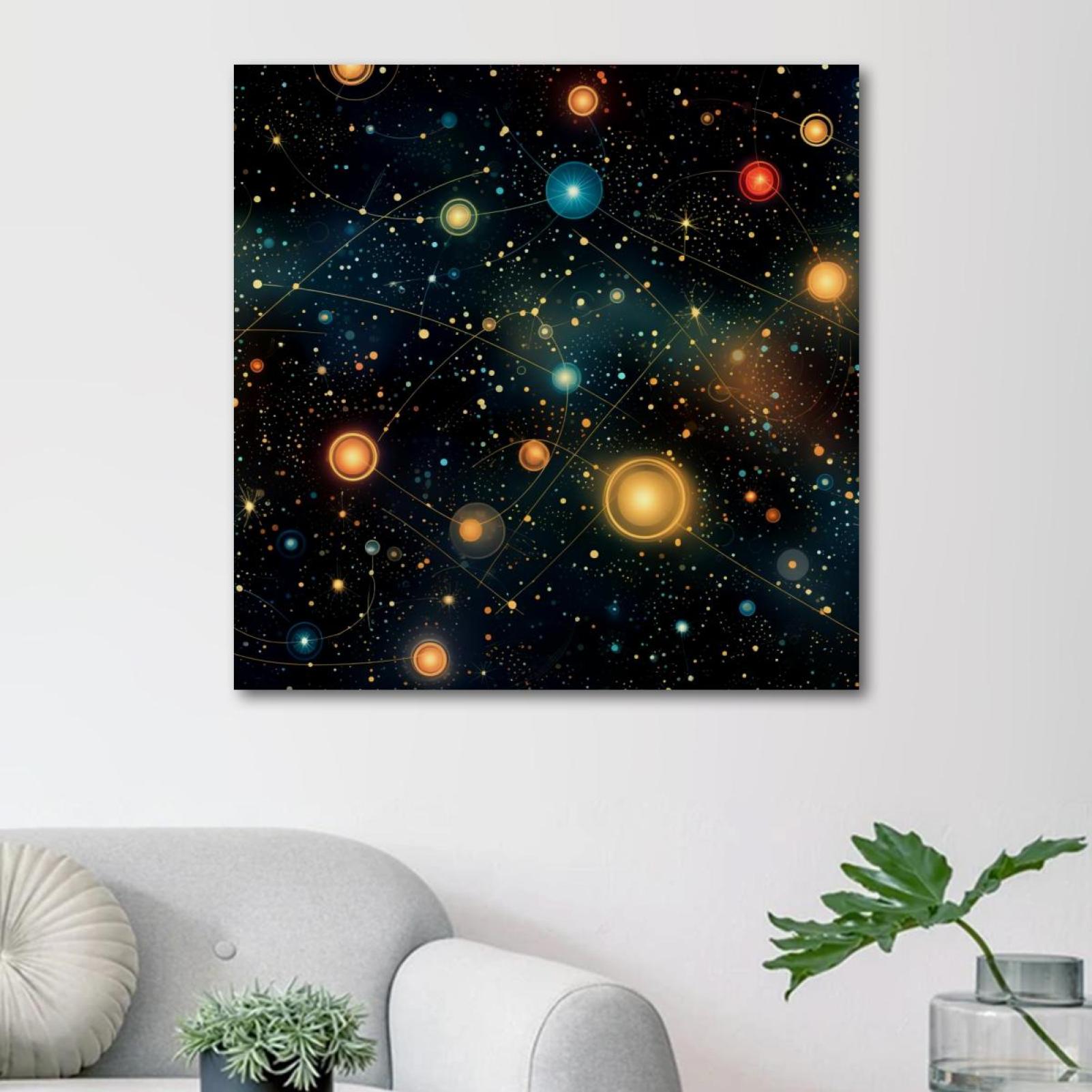 OWNSERIES Constellation Pattern Canvas Wall Art Paintings for Living