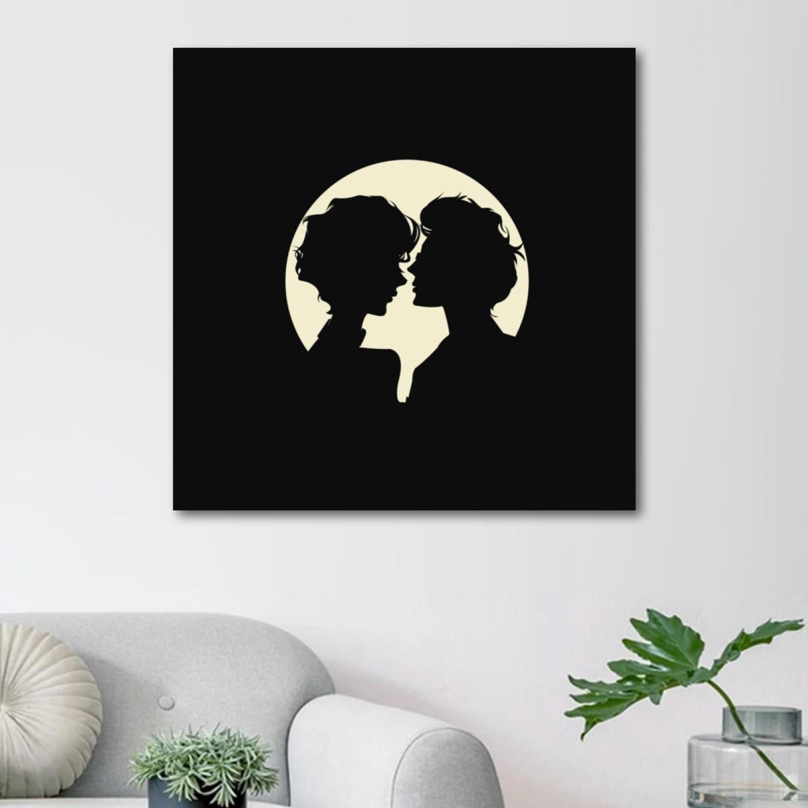 OWNSERIES Couple in Love Pattern Canvas Wall Art Paintings for Living ...