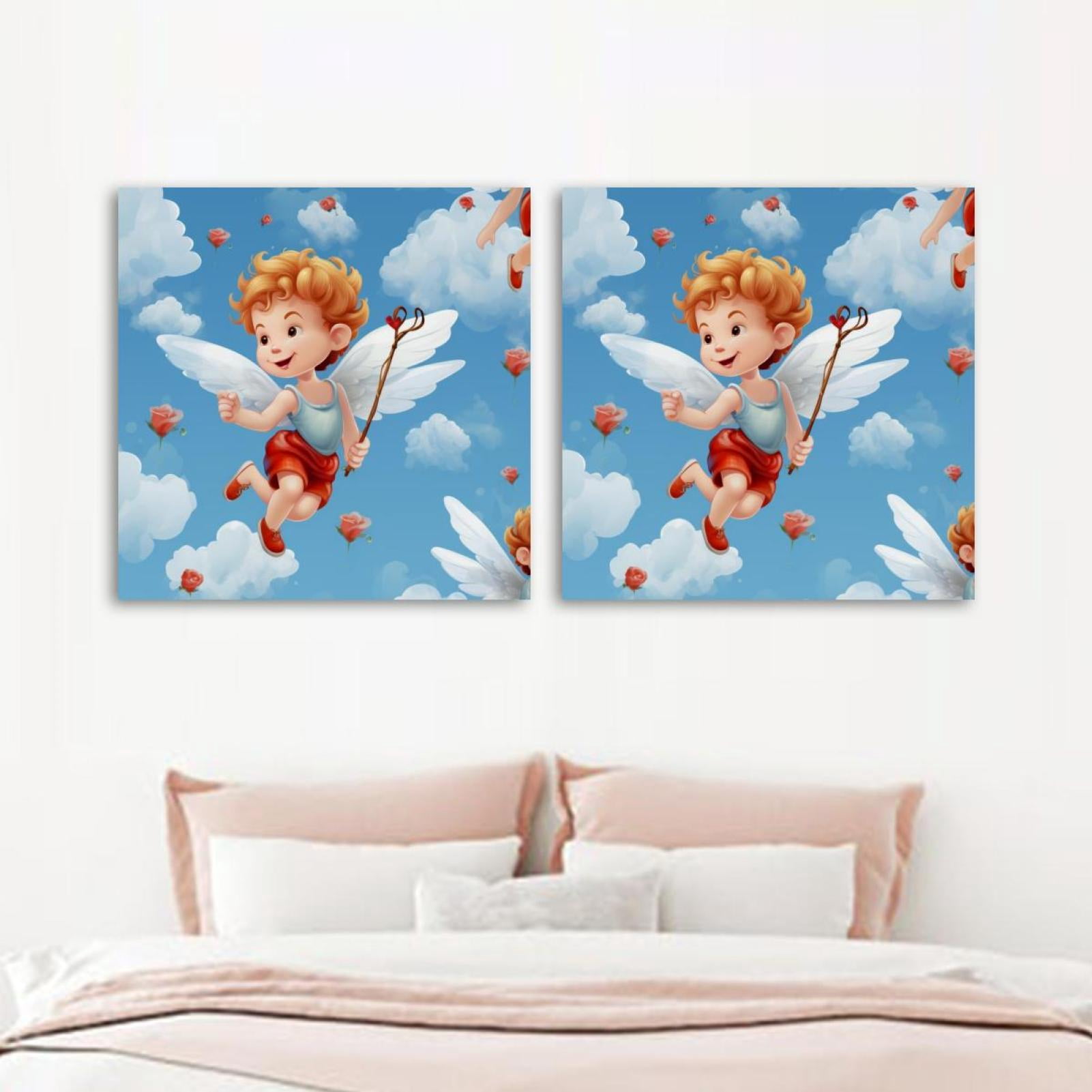 OWNSERIES Cupid Pattern Pattern 2PC Canvas Wall Art Paintings for ...