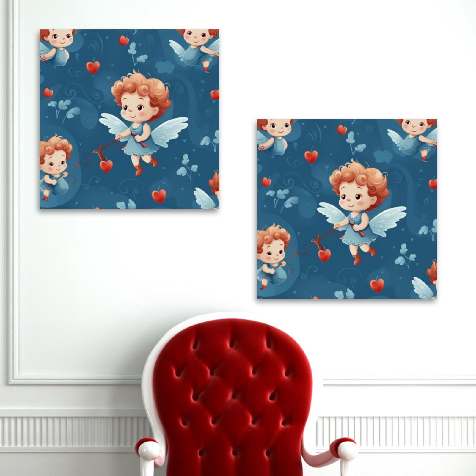OWNSERIES Cupid Pattern 2PC Canvas Wall Art Paintings for Living Room ...