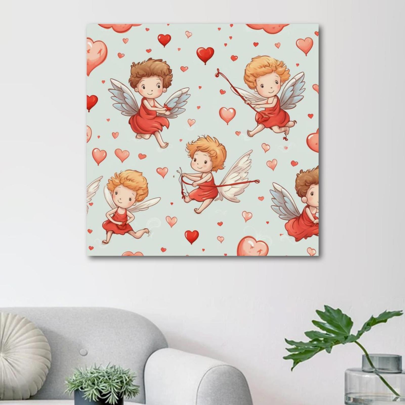 OWNSERIES Cupid Pattern Canvas Wall Art Paintings for Living Room