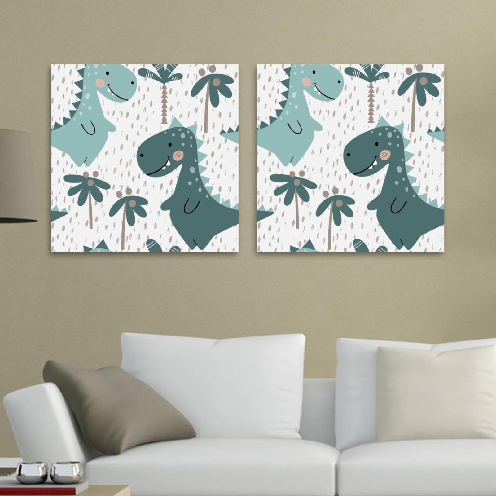 OWNSERIES Cute Dragon Pattern 2PC Canvas Wall Art Paintings for Living ...
