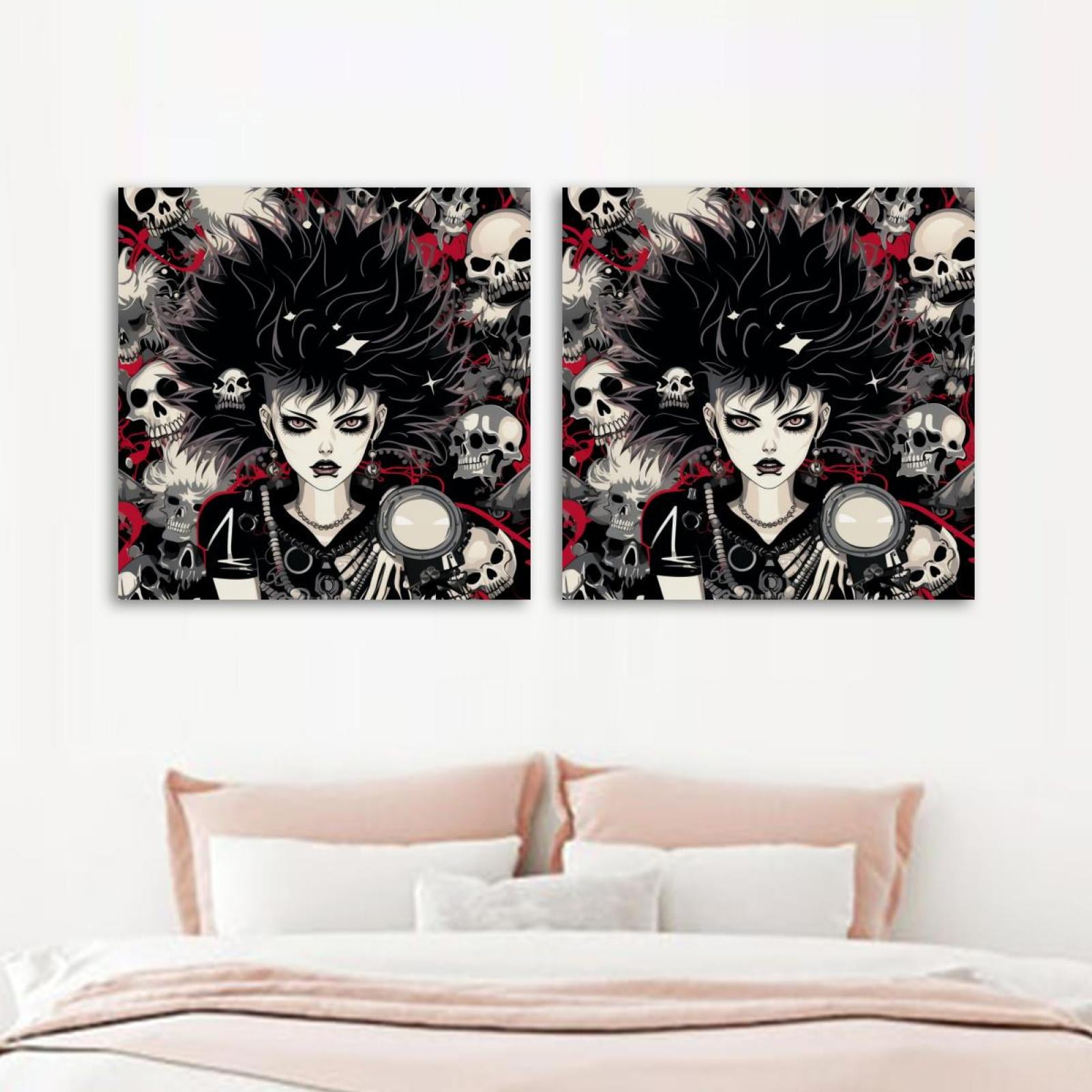 OWNSERIES Dark Punk Pattern Pattern 2PC Canvas Wall Art Paintings for