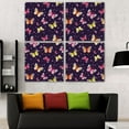 OWNSERIES Decorative Colorful Butterflies Navy Pattern 4PC Frameless