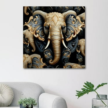 OWNSERIES Elephant Pattern Canvas Wall Art Paintings for Living Room Canvas Frameless Print Wall Artworks Bedroom Decoration