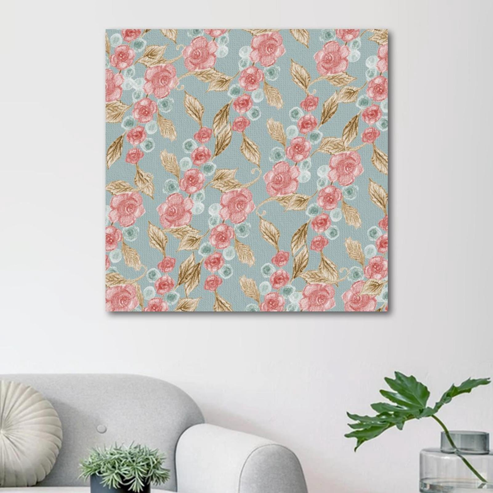 OWNSERIES Encaustic Flower Pattern Canvas Wall Art Paintings for Living ...