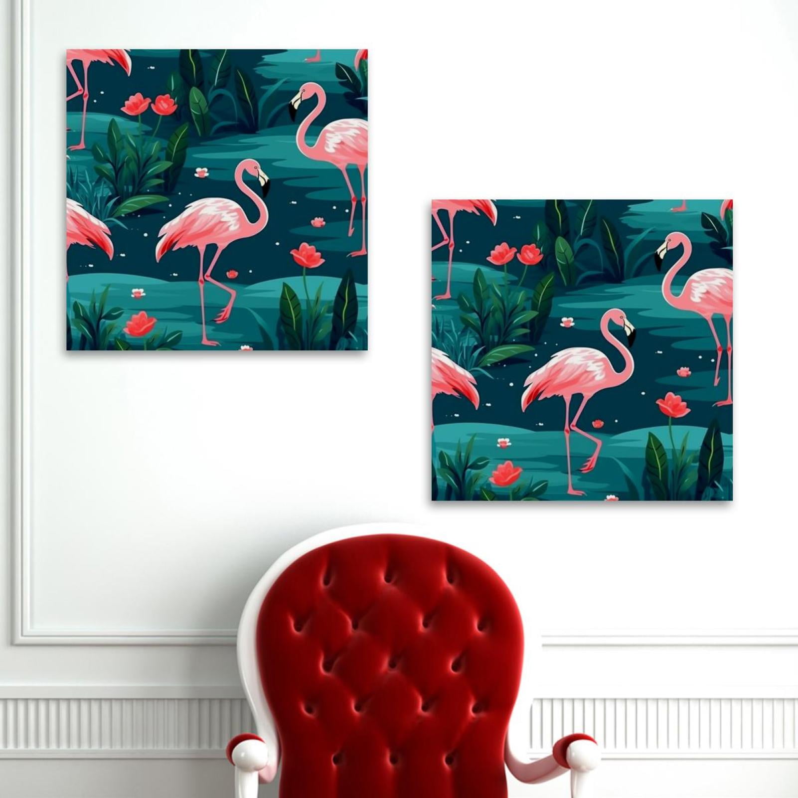 OWNSERIES Firebirds in Tropical Rain Forests Pattern 2PC Canvas Wall