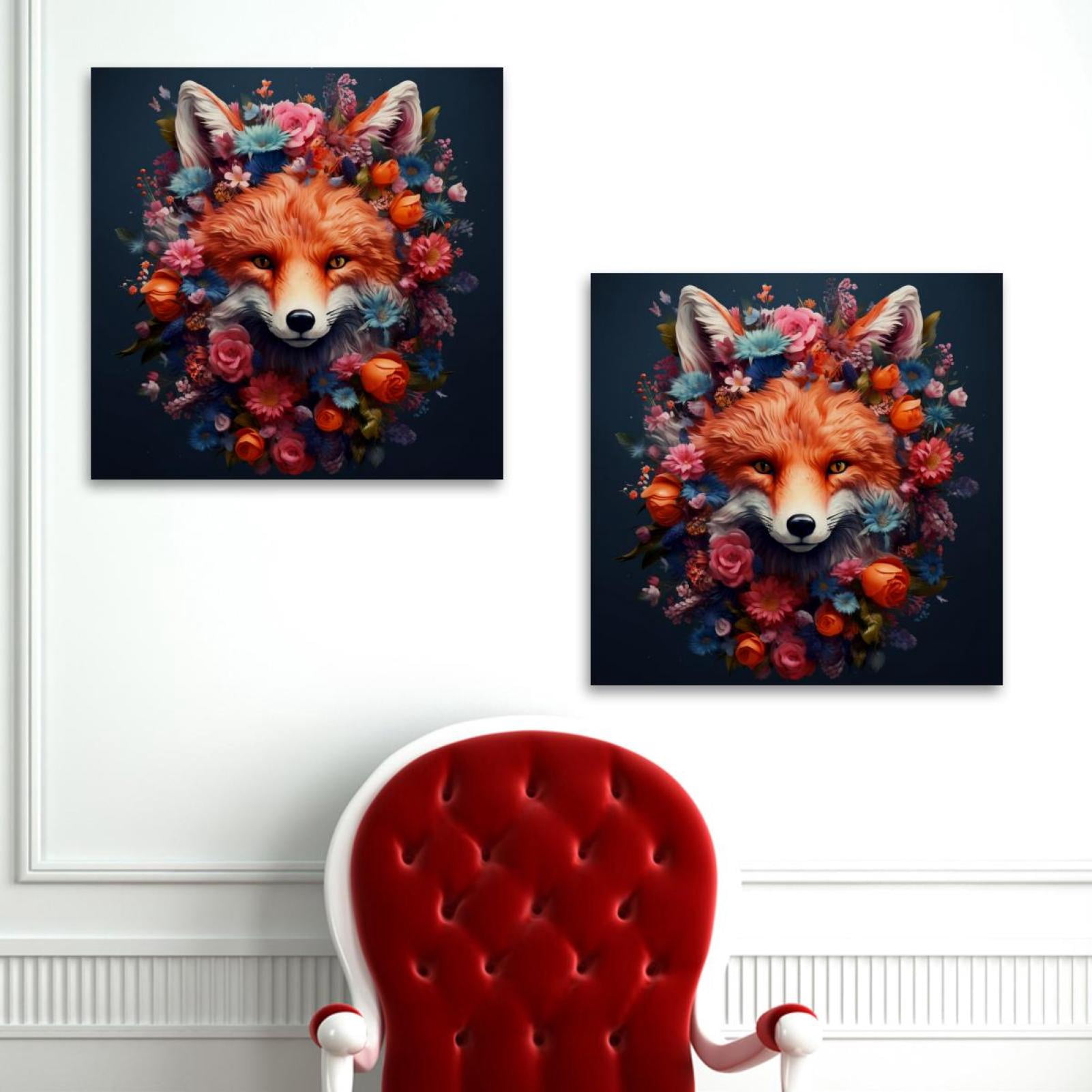OWNSERIES Floral Animal Pattern 2PC Canvas Wall Art Paintings for ...