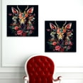 OWNSERIES Floral Animal Pattern 2PC Canvas Wall Art Paintings for