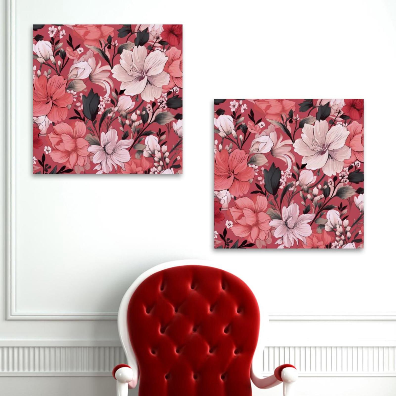 OWNSERIES Floral Pattern 2PC Canvas Wall Art Paintings for Living Room ...