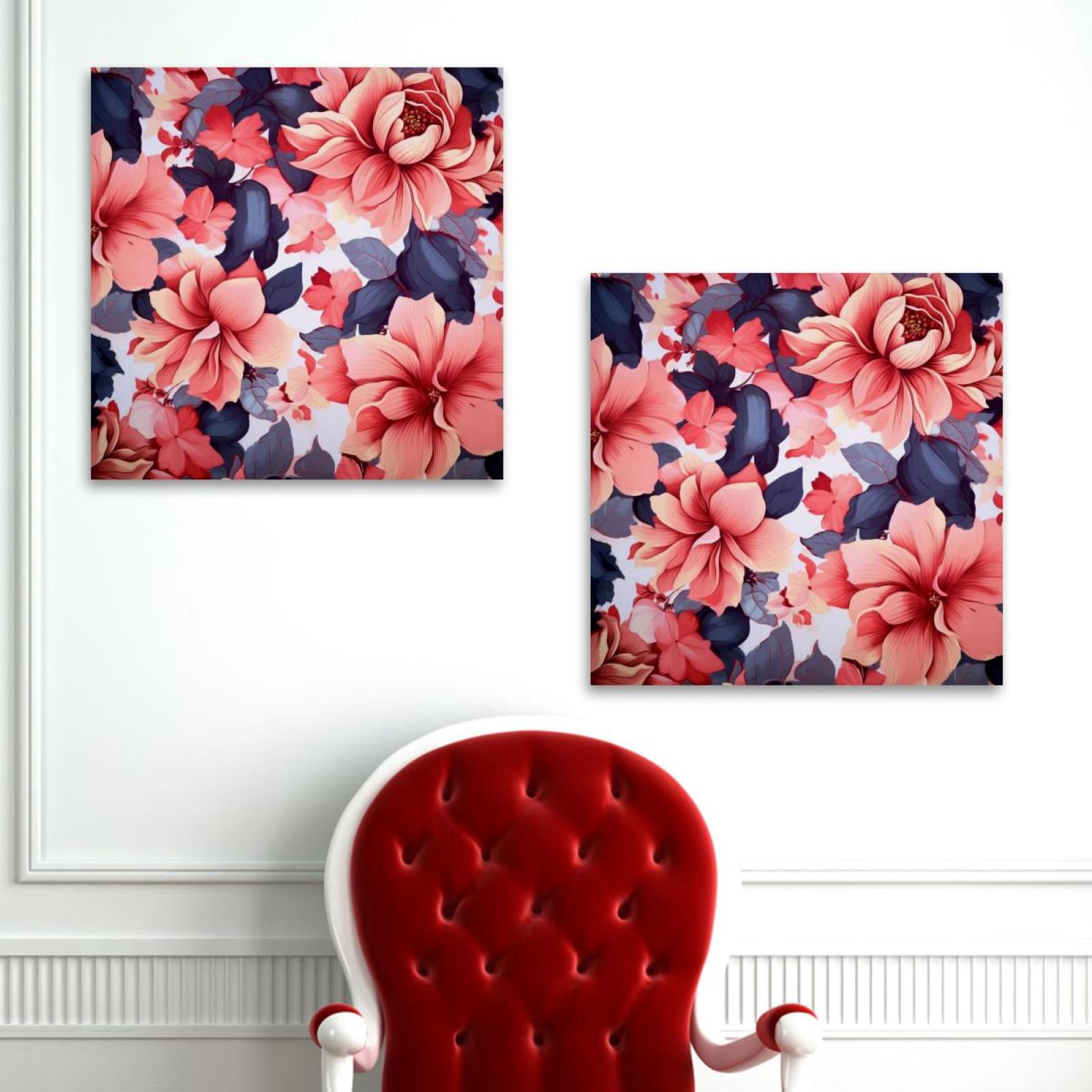 OWNSERIES Floral Pattern 2PC Canvas Wall Art Paintings for Living Room ...
