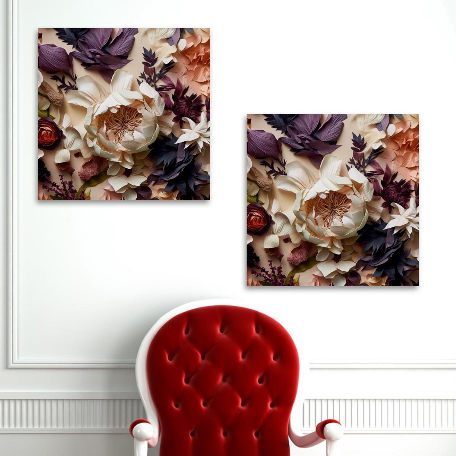 OWNSERIES Floral Pattern 2PC Canvas Wall Art Paintings for Living Room ...