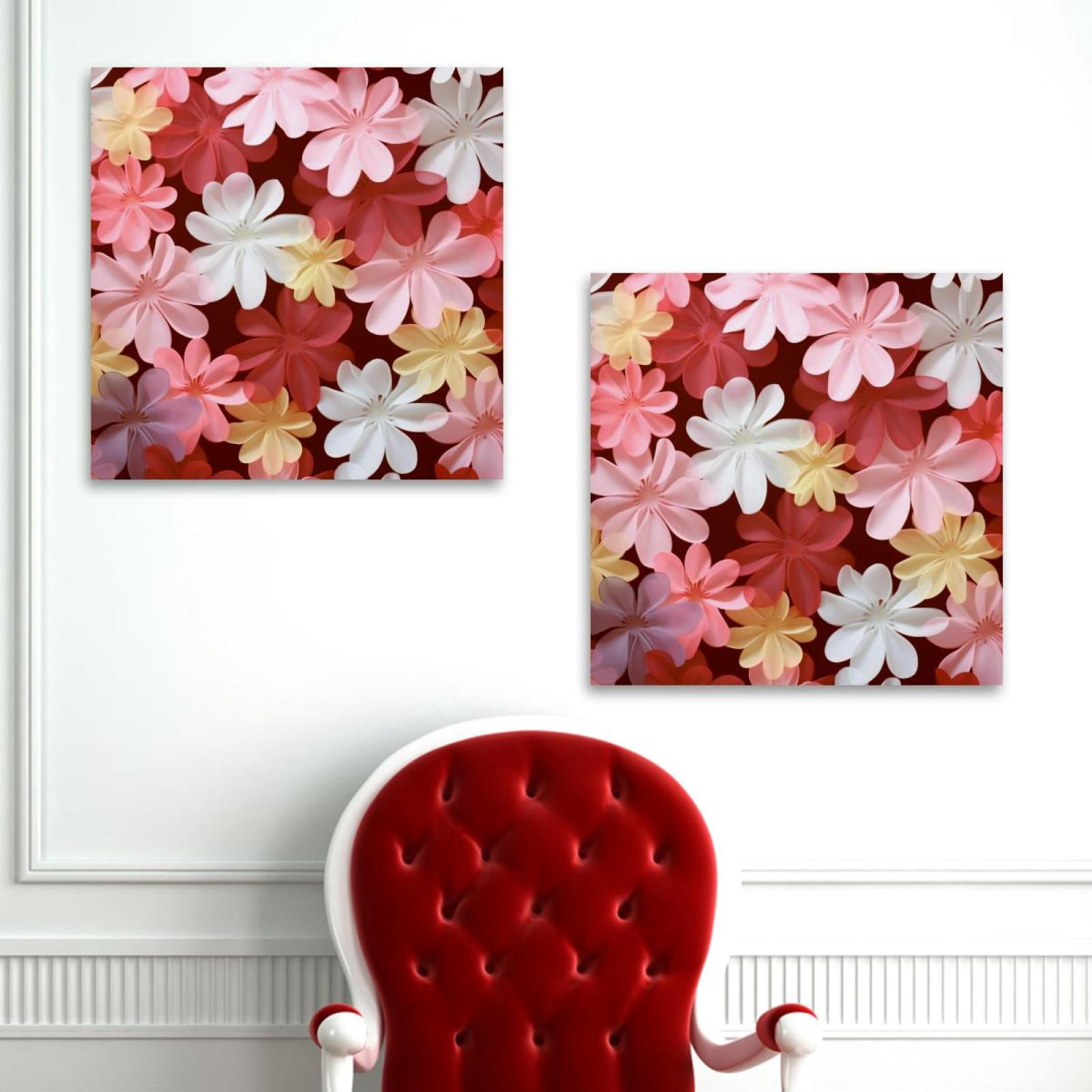 OWNSERIES Floral Pattern 2PC Canvas Wall Art Paintings for Living Room ...