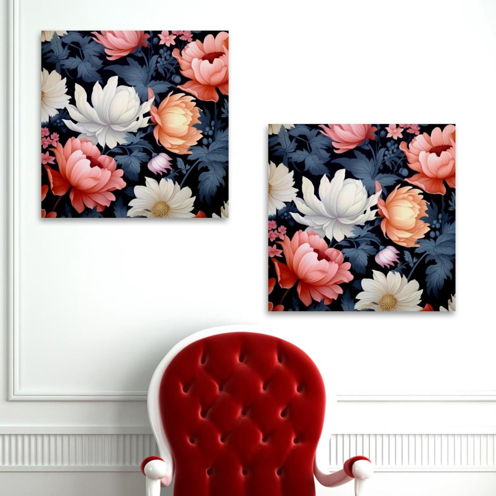 OWNSERIES Floral Pattern 2PC Canvas Wall Art Paintings for Living Room ...