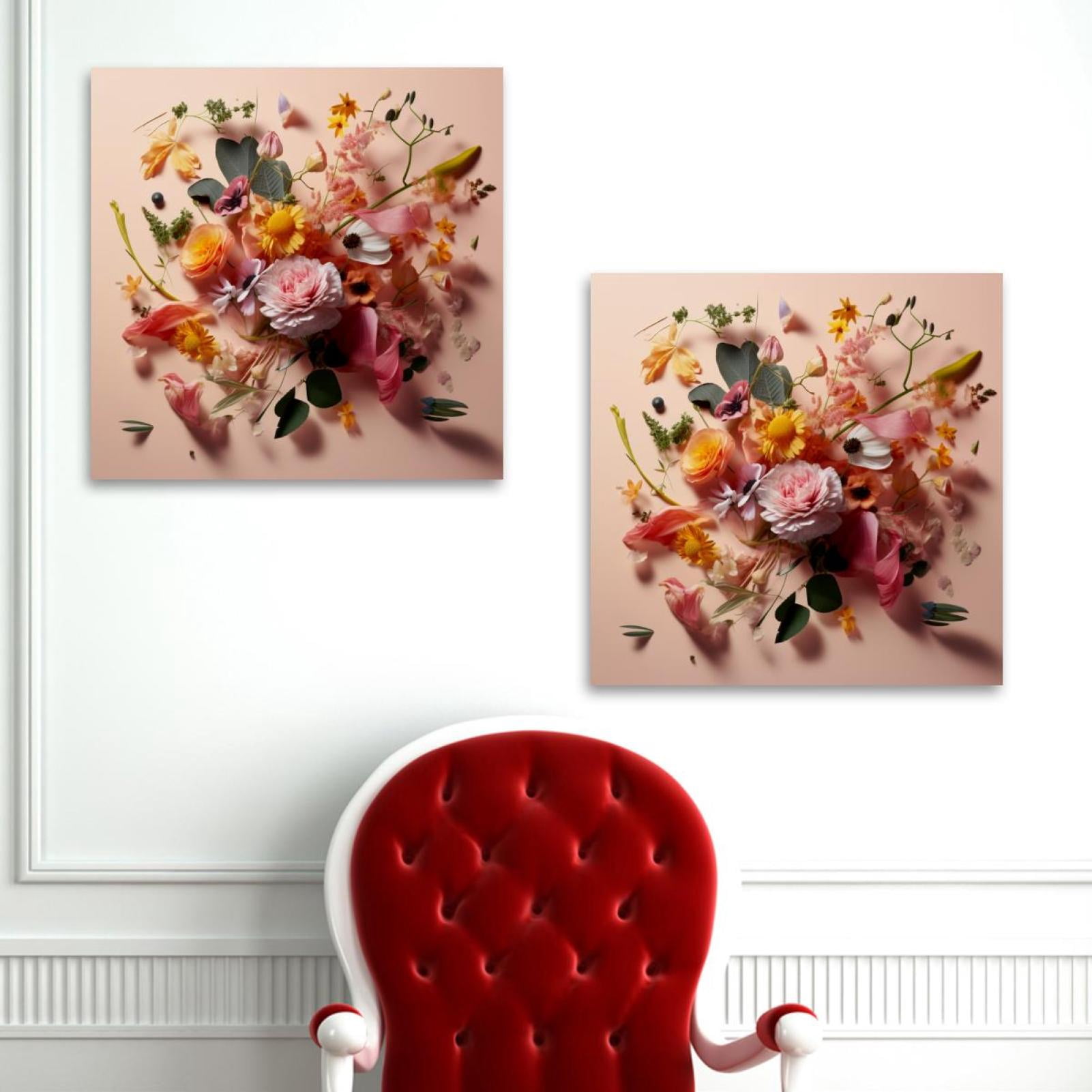 OWNSERIES Floral Pattern 2PC Canvas Wall Art Paintings for Living Room ...