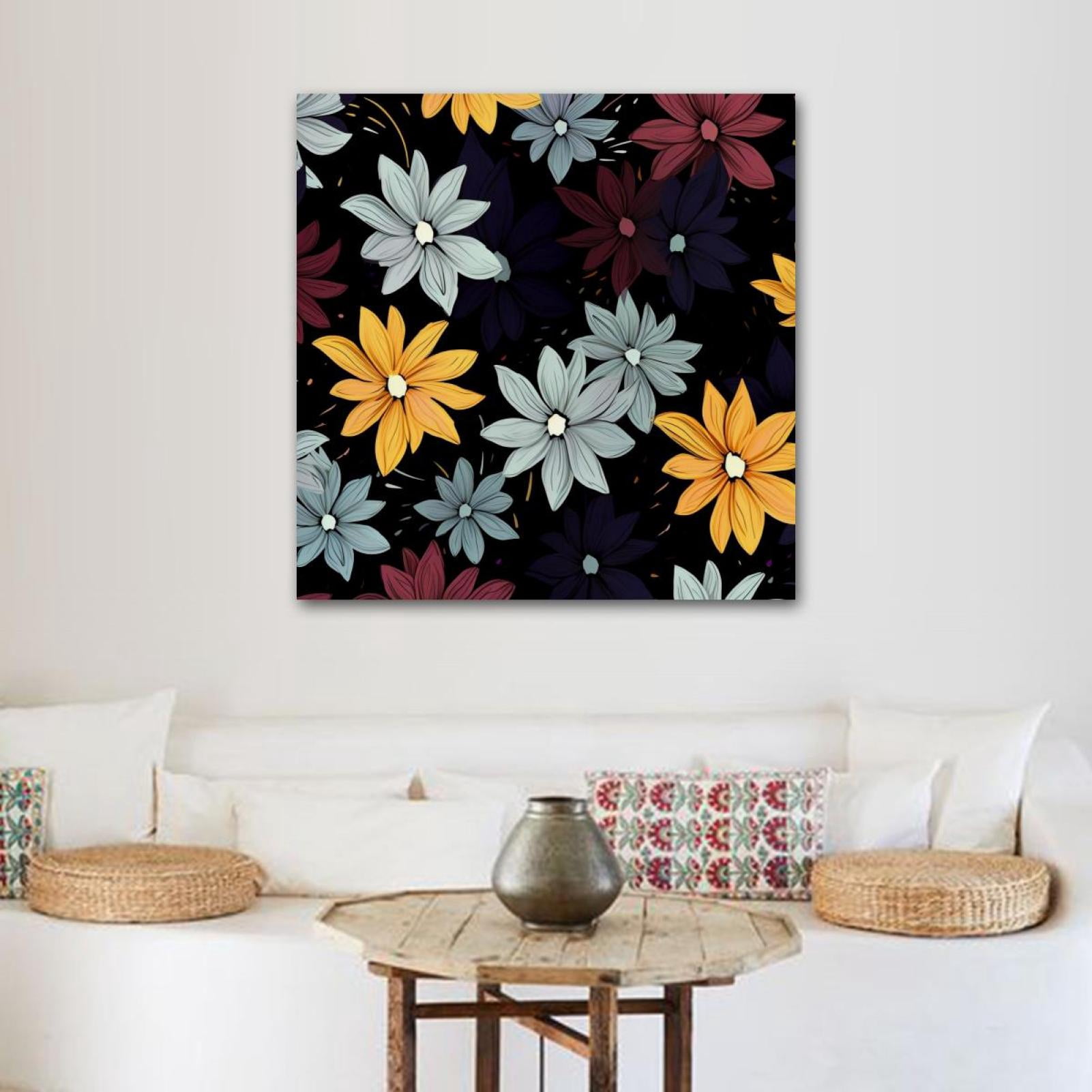 OWNSERIES Floral Pattern Pattern Canvas Wall Art Paintings for Living ...