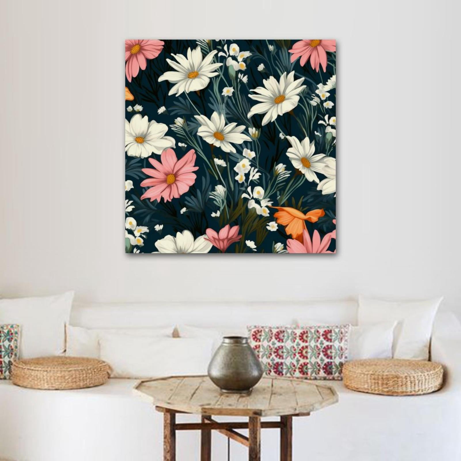 OWNSERIES Floral Pattern Pattern Canvas Wall Art Paintings for Living ...