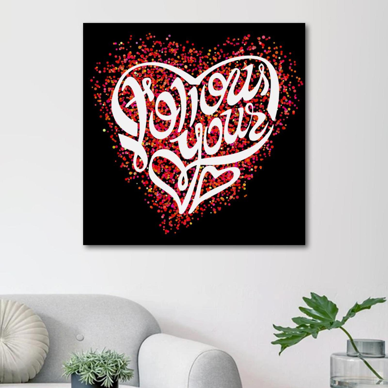 OWNSERIES Follow Your Heart Love Pattern Canvas Wall Art Paintings for ...