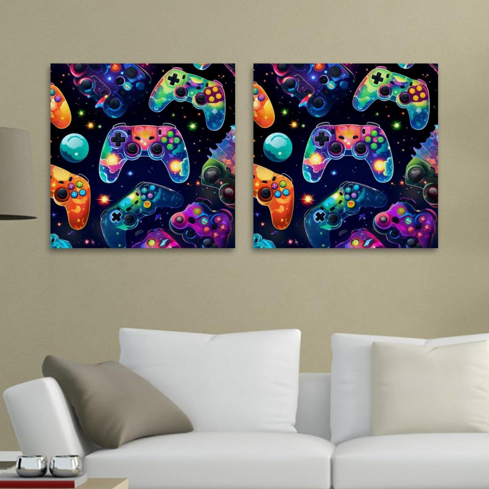 OWNSERIES Gamepad Pattern 2PC Canvas Wall Art Paintings for Living Room ...